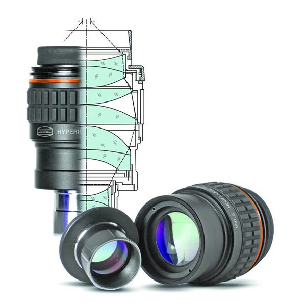 Baader Hyperion 17 mm okulár 1.25"-es és 2"-es kihuzatba is beletehető